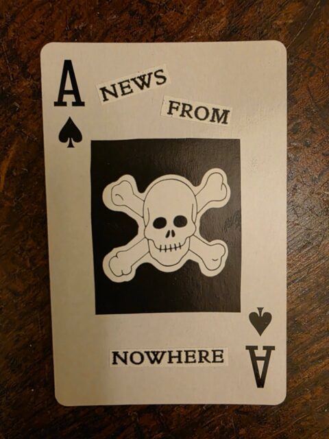 Playing card mini collage, 24/2: Ace of Spades.
.
.
.
.
.
#collageart #collageartist #playingcardcollage #minicollage #analoguecollage